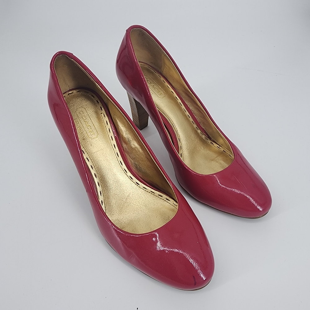 Coach Red Patent Leather Heels